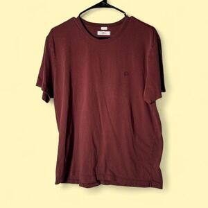 s.Oliver T-Shirt Mens XL Burgundy Excellent Short Sleeve Cotton Crew Neck Logo